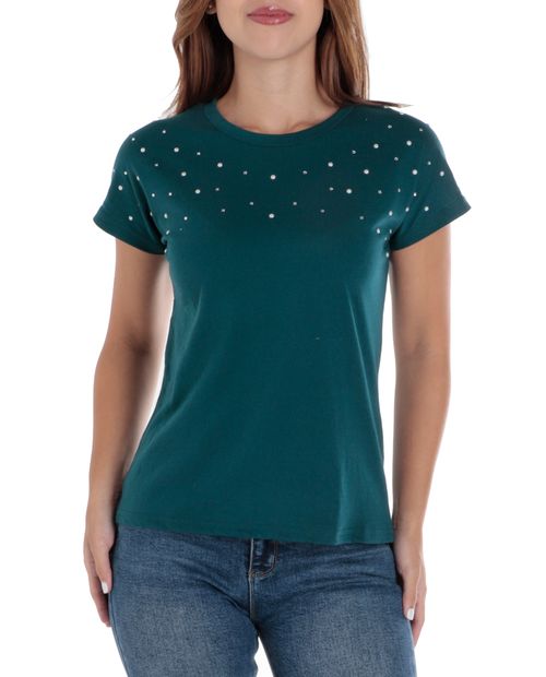 Camiseta Unexpected verde manga corta para mujer