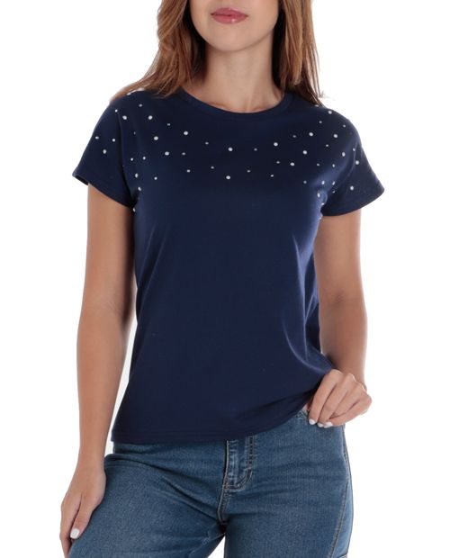 Camiseta Unexpected azul manga corta para mujer