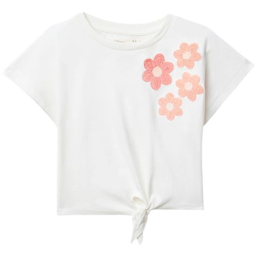 Blusa blanca sólida para niña