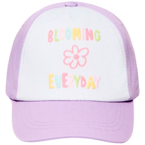 Gorra bicolor con estampado para niña