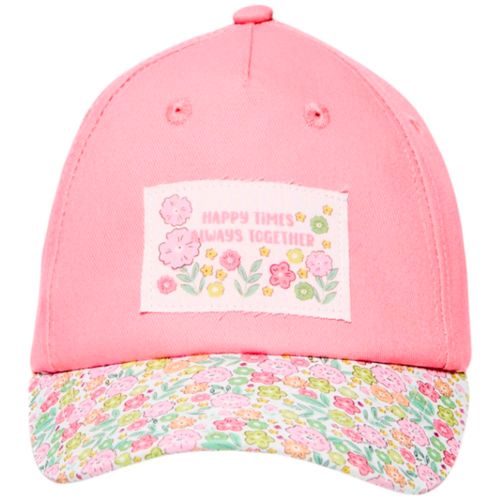 Gorra rosada con estampado para niña