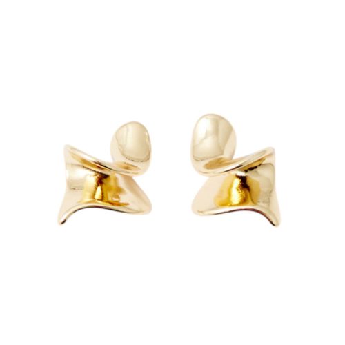 Aretes cortos dorados para mujer