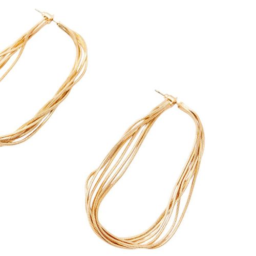 Aretes largos color dorado para mujer