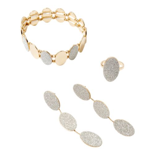 Conjunto metálico bicolor para mujer