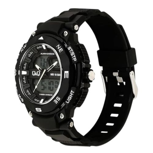 Reloj Q&Q análogo/digital de resina negro para hombre
