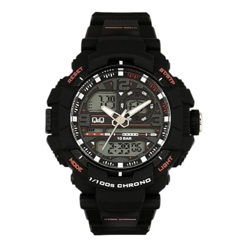 Reloj Q&Q análogo/digital de resina negro para hombre