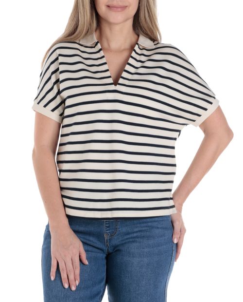 Blusa Tommy Hilfiger casual rayada manga corta para mujer