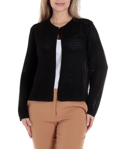 Suéter Nicolle cárdigan negro manga larga para mujer