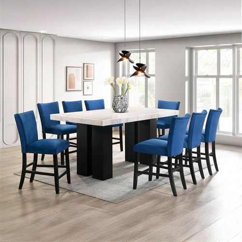 Comedor 8 personas alto top mármol Finley
