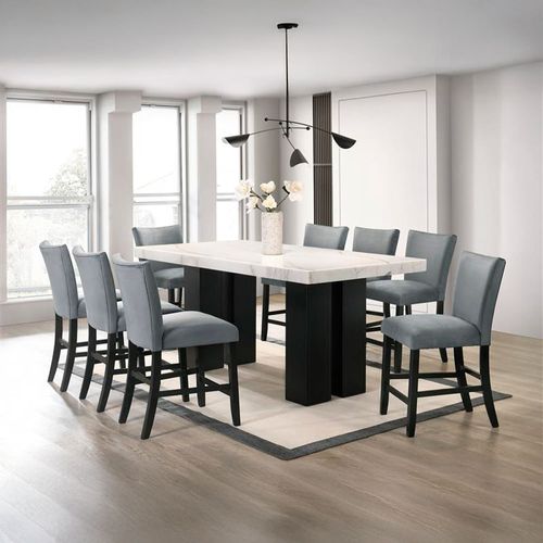 Comedor 8 personas alto top mármol Finley