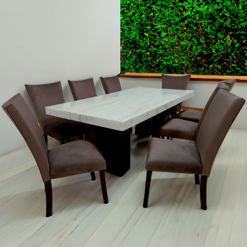 Comedor 8 personas top mármol rectangular Ts Finley