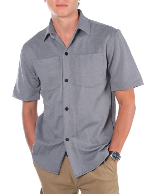 Camisa casual Unexpected gris con textura para hombre