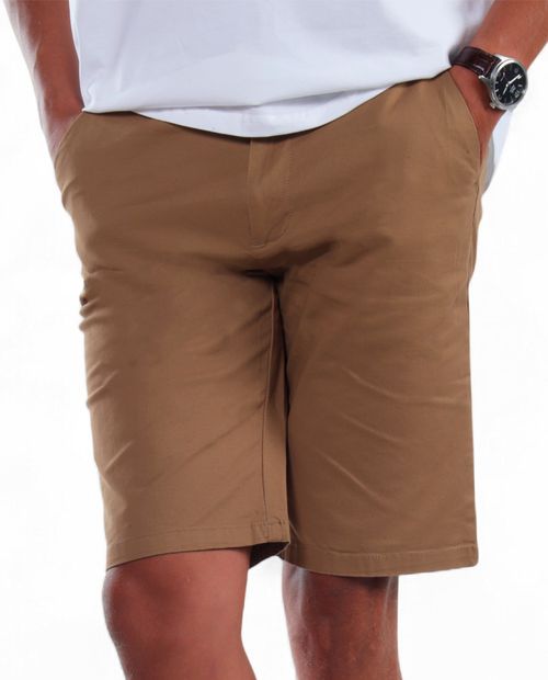 Short chino Gents khaki sólido para hombre