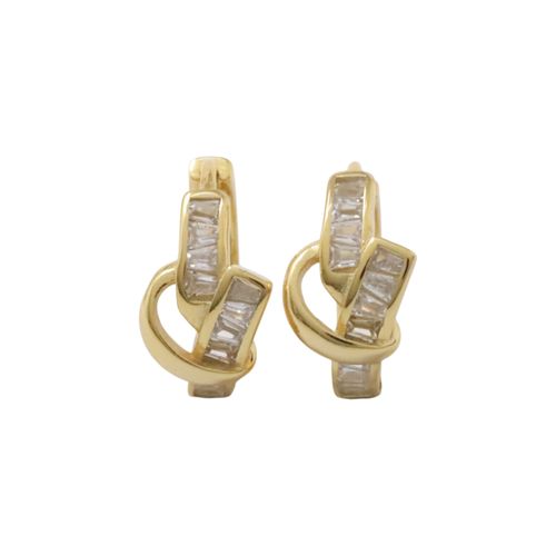Argollas entrelazadas de plata con baño de oro para mujer
