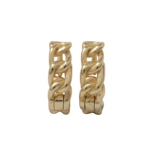 Aretes largos de plata con baño de oro para mujer