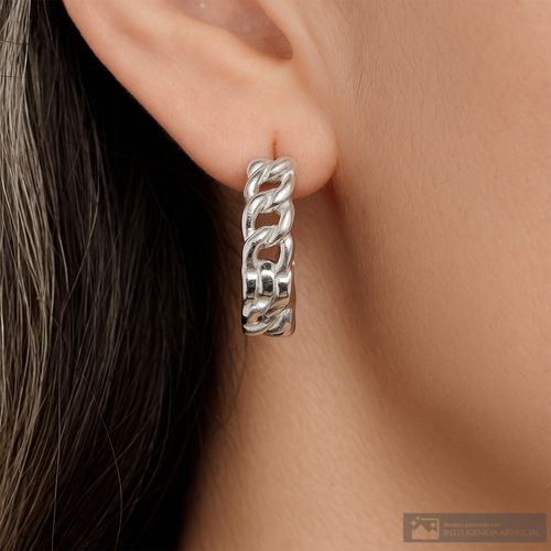 Aretes largos de plata para mujer