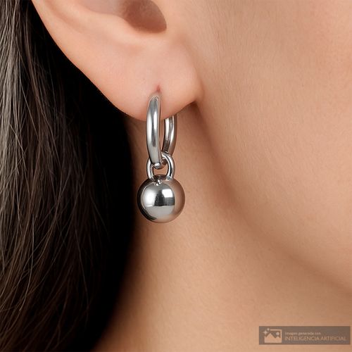 Aretes  de brass plateados para mujer