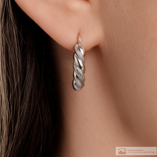 Argollas de brass plateadas para mujer