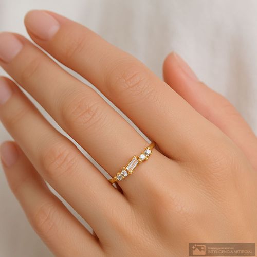 Anillo de plata con cristales para mujer