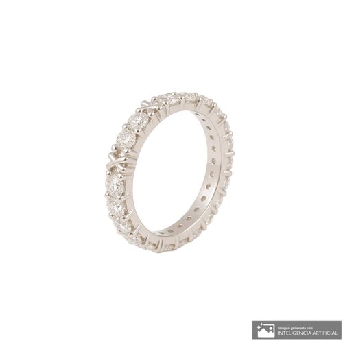 Anillo de plata con zirconias para mujer
