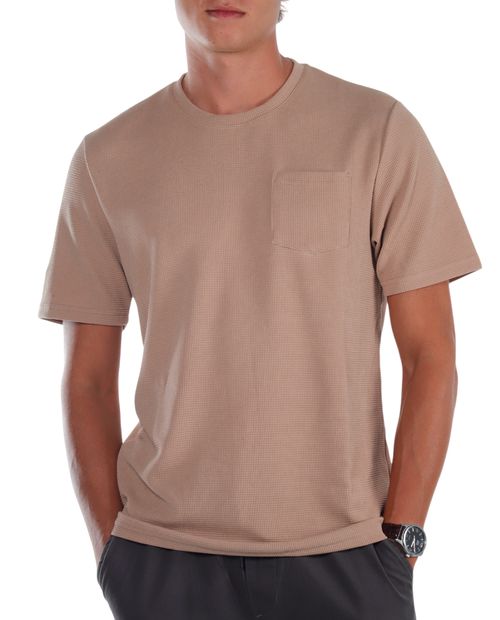 Camiseta texturizada caqui para caballero