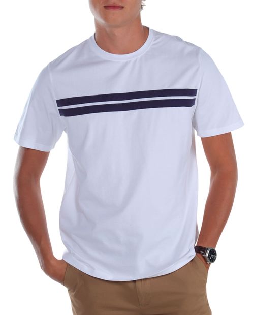 Camiseta Gents blanca rayada para hombre