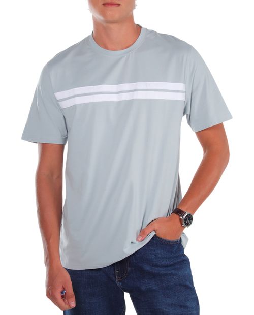 Camiseta Gents verde sage rayada para hombre