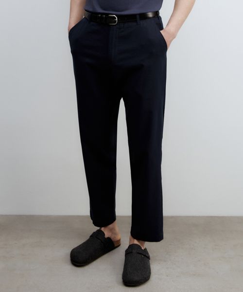 Pantalón chino de lino Sfera azul navy heather para hombre