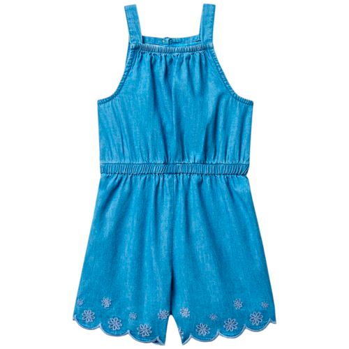 Romper azul sólido para niña