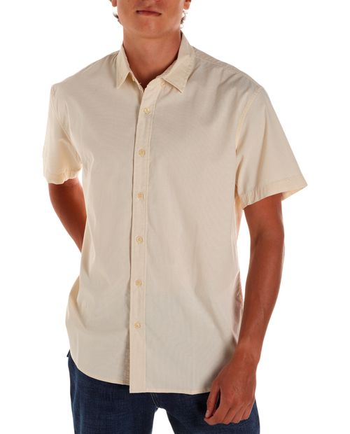 Camisa regular fit Gents beige rayada para hombre