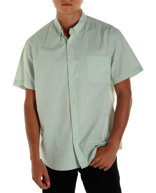 Camisa regular fit Gents verde rayada para hombre
