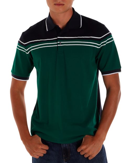 Camisa polo Gents navy color blocking para hombre