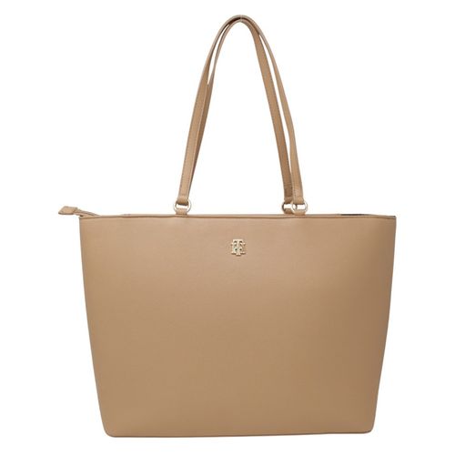 Cartera tote Tommy Hilfiger color café para mujer