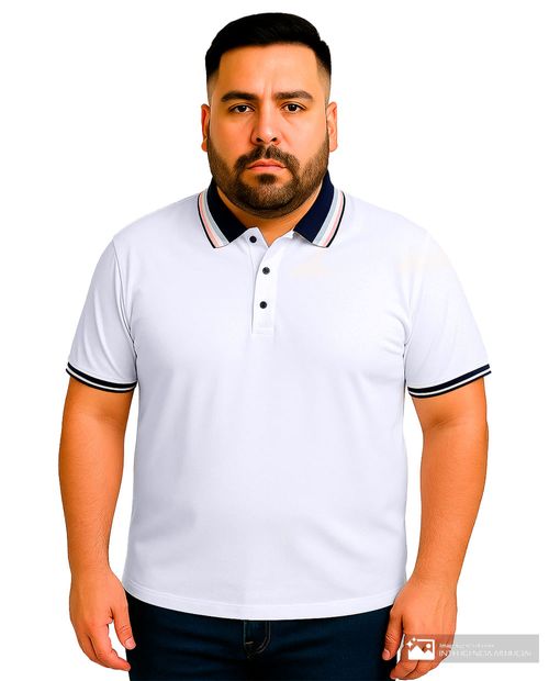 Camisa polo Gents blanca ringer sólida para hombre