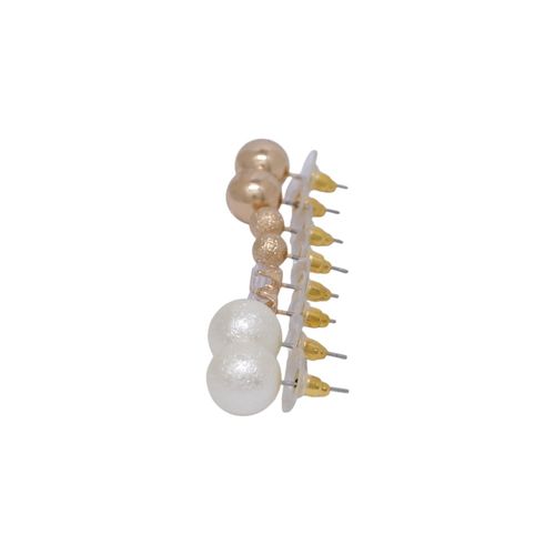 Set de 4 aretes bicolor para mujer