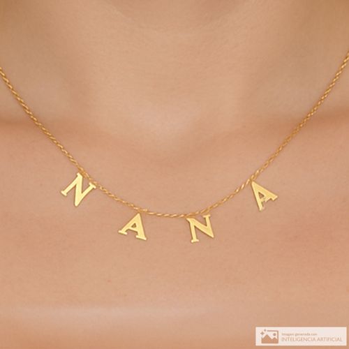 Collar con dije de plata con baño de oro 5cm-16" para mujer