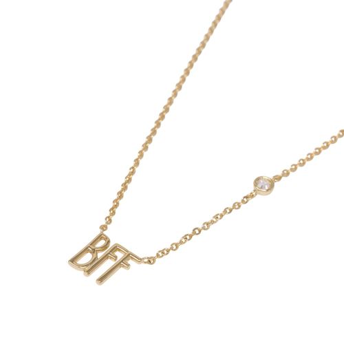 Collar con dije  "bff" de brass en baño de oro 5cm-12" para mujer