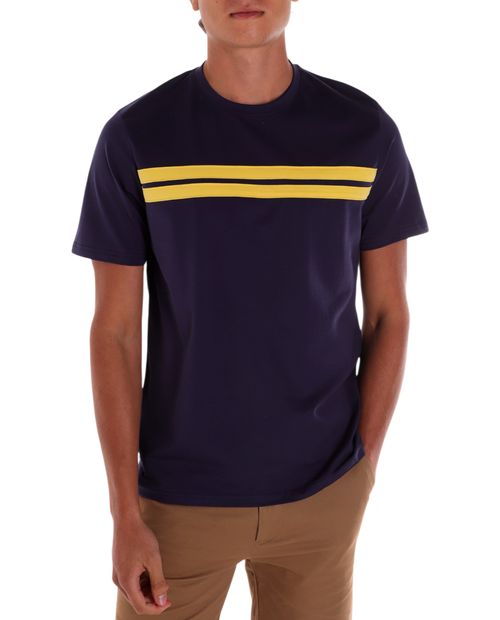Camiseta Gents azul navy rayada para hombre