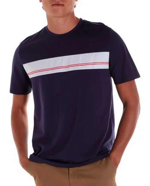 Camiseta Gents azul navy rayada para hombre