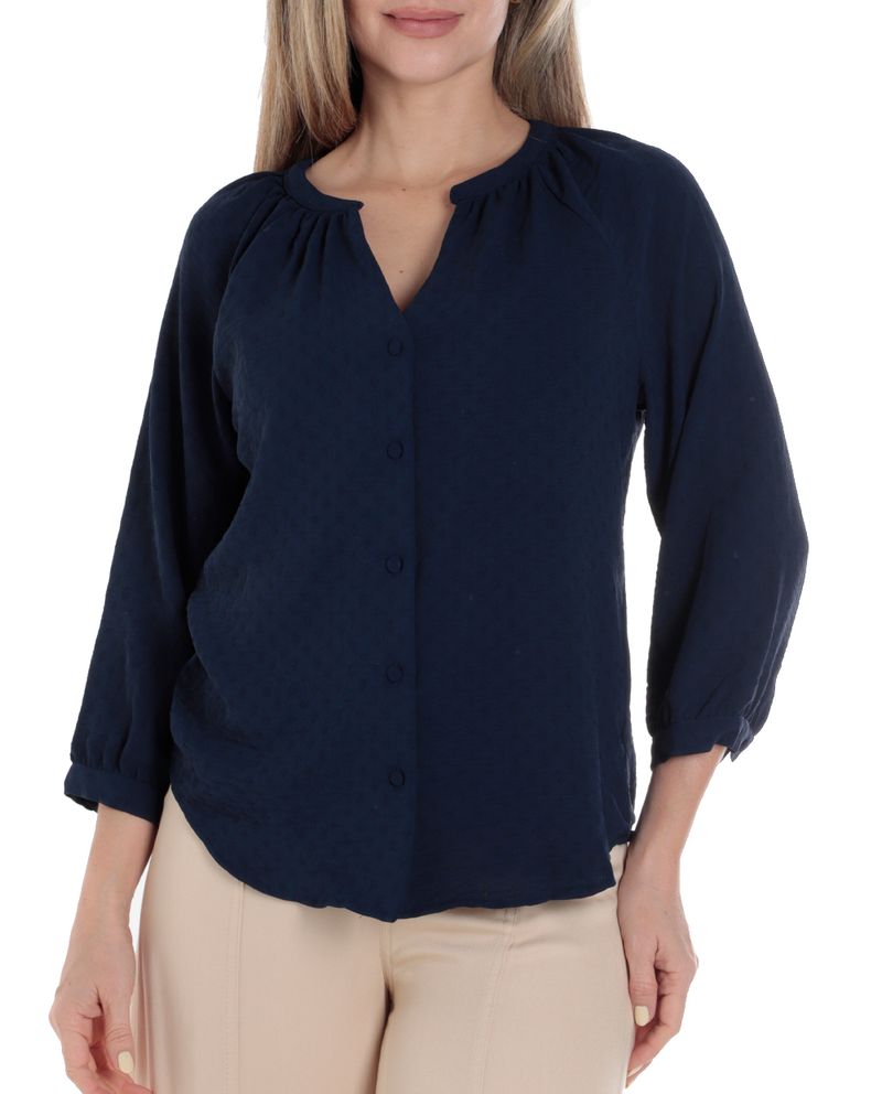 104812099-Blusa-Adrienne-Vittadini-formal-estampada-manga-3-4-para-mujer
