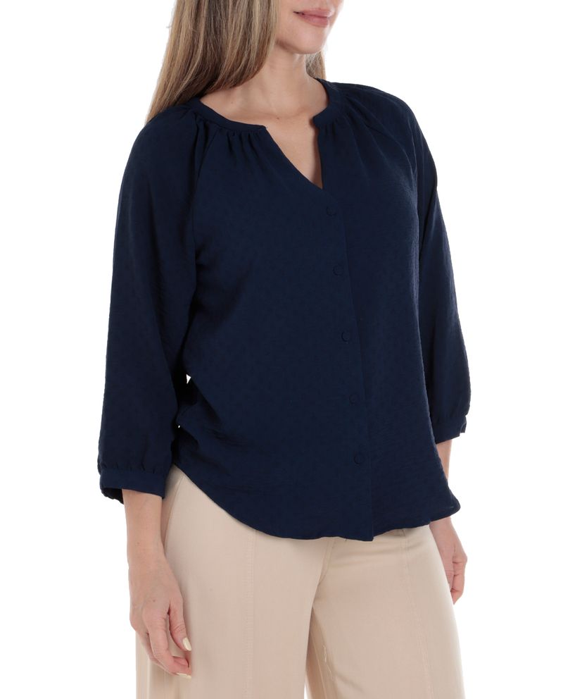 104812099-Blusa-Adrienne-Vittadini-formal-estampada-manga-3-4-para-mujer