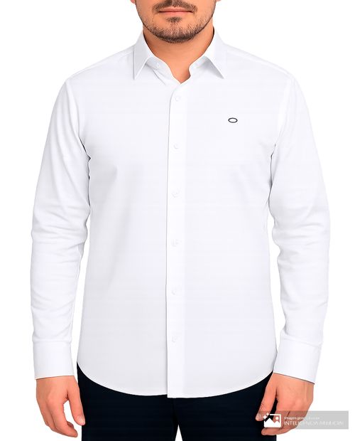 Camisa casual Oscar de la Renta blanca sólida para hombre