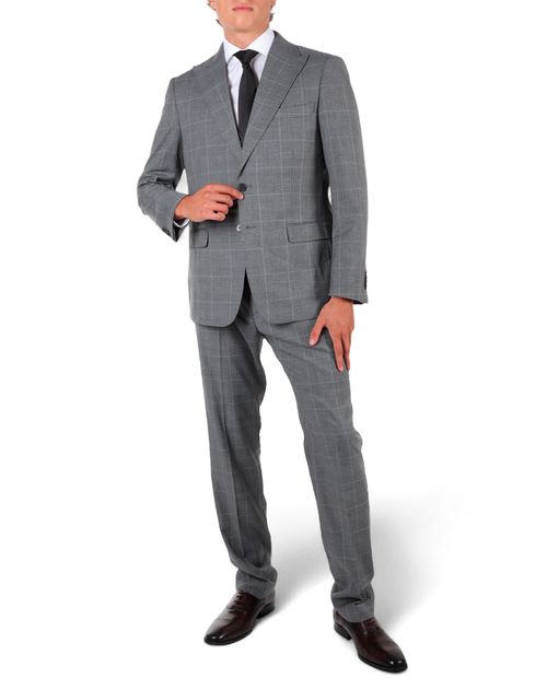 Traje PuroEGO slim fit gris cuadriculado para hombre