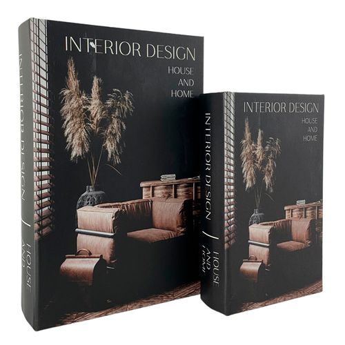 Juego de dos cajas  con forma de libros