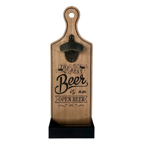 Abre botellas de madera para pared 4.5x12x35 cm