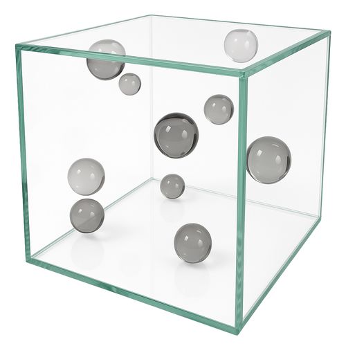 Cubo decorativo de vidrio 18x18x18 cm