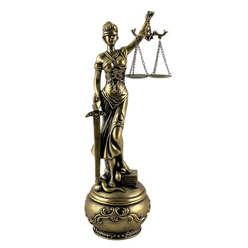 Figura decorativa de dama de la justicia 12x12x38 cm