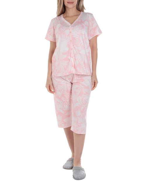 Pijama con pantalón Parisien estampada para mujer