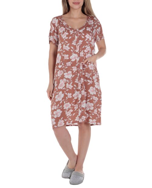 Bata Nicolle estampada manga corta para mujer