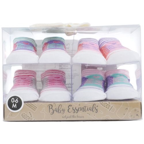 Set de 4 pares de calcetines multicolor para bebé niña
